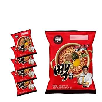 Amazon.co.jp: PAIKCOOK ペクラーメン 115g×5袋セット 韓国